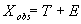 equation showing observed score, examinee's true score, and a random error component